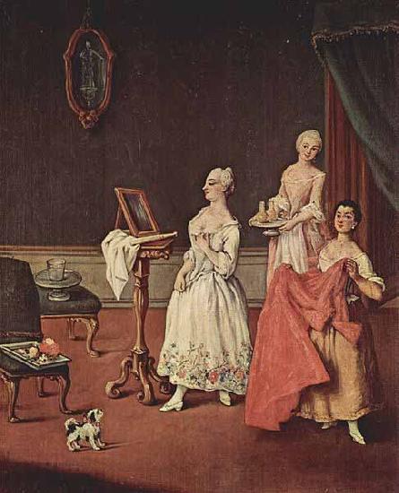 Pietro Longhi Dame bei der Toilette France oil painting art